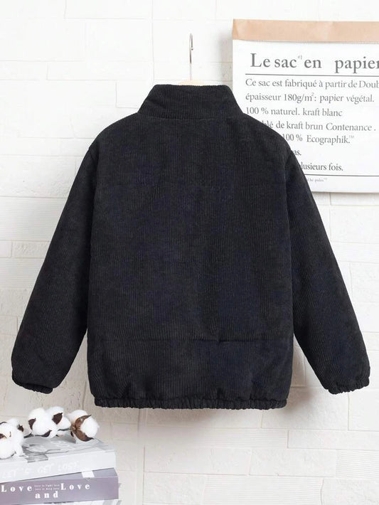 جاكيت شتوي مخملي للأطفال من شي إن إكسبريس - مبطن ببطانة مربعة - توصيل خلال 5 أيام