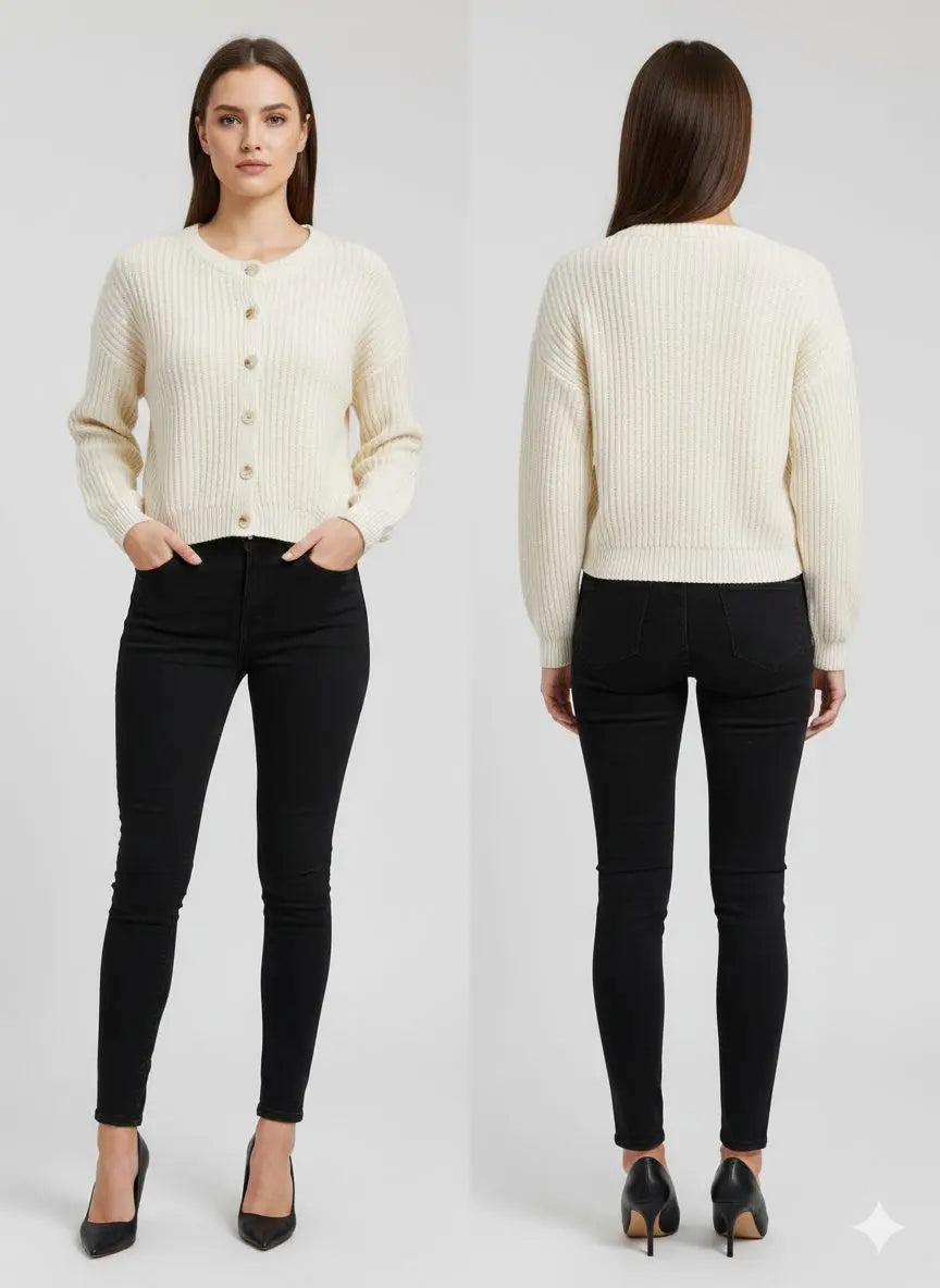 Women’s Ribbed Knit Button Cardigan