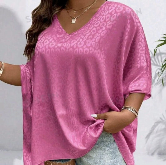 Shein Instant Women Pink Leopard Print Oversized Top – Delicado | Delivery in 5 Days