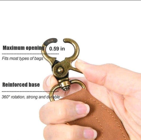 Adjustable Patterned Bag Strap with Leather Ends