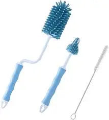 Baby Bottle Cleaning Brush Set with Stand – Soft Silicone Brushes
