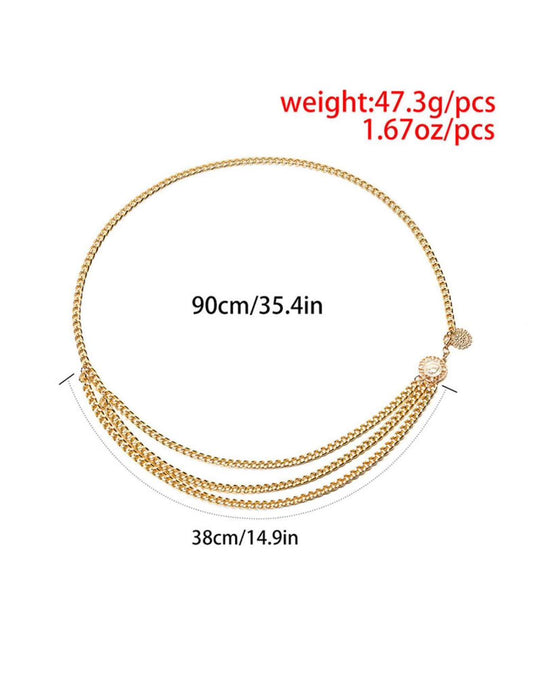 حزام الخصر الذهبي المتعدد الطبقات – سلسلة الجسم العصرية القابلة للتعديل