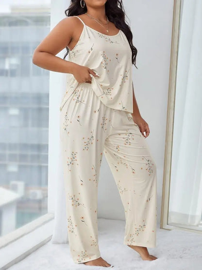 Shein Floral Print Pajama Set – Sleeveless Top & Wide Leg Pants | Delicado