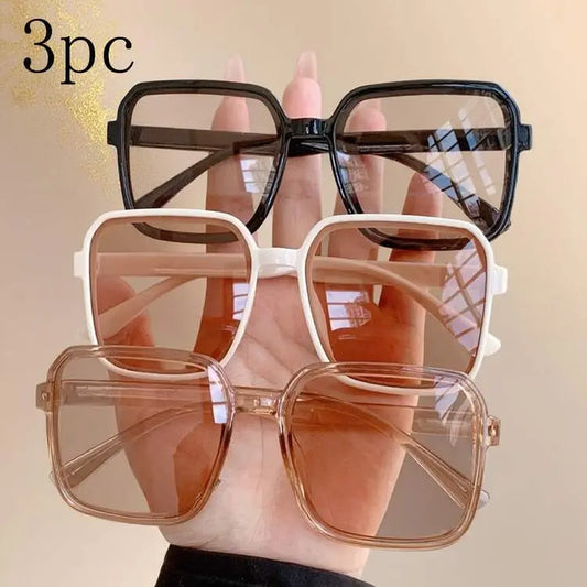 3-Piece Square Sunglasses Set – Modern Oversized Frames
