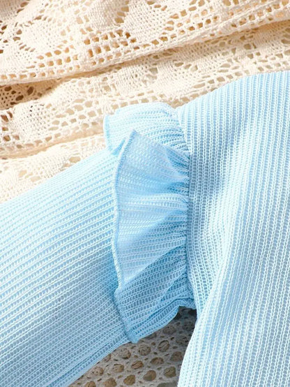 Shein Instant Girls Ribbed Knit Dress with Ruffle Sleeves – Delicado | Delivery in 5 Days