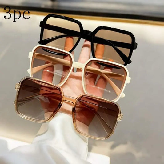 3-Piece Square Sunglasses Set – Oversized Fashion Shades