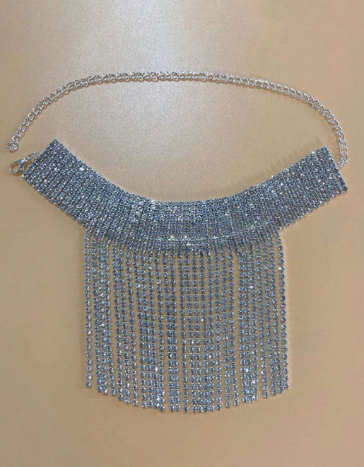 خلخال مرصع بالكريستال مع شرابة متدلية - تصميم أنيق للحفلات