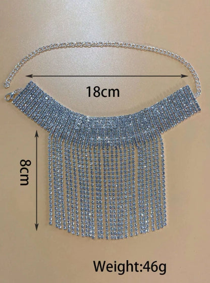 خلخال مرصع بالكريستال مع شرابة متدلية - تصميم أنيق للحفلات