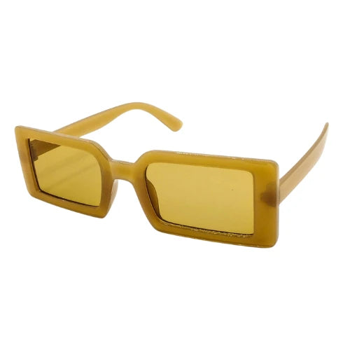 90s Vibe Shades – Retro Rectangle Frame in Bold Yellow