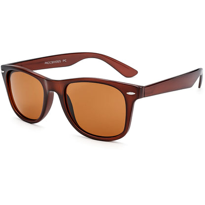 نظارات شمسية كلاسيكية بنية اللون – إطار أنيق بعدسات كهرمانية