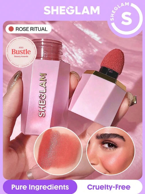 SHEGLAM Rose Ritual Blush – Cream Blush with Built-in Applicator