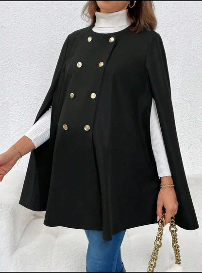 Elegant Wool Cape Coat – Timeless & Sophisticated