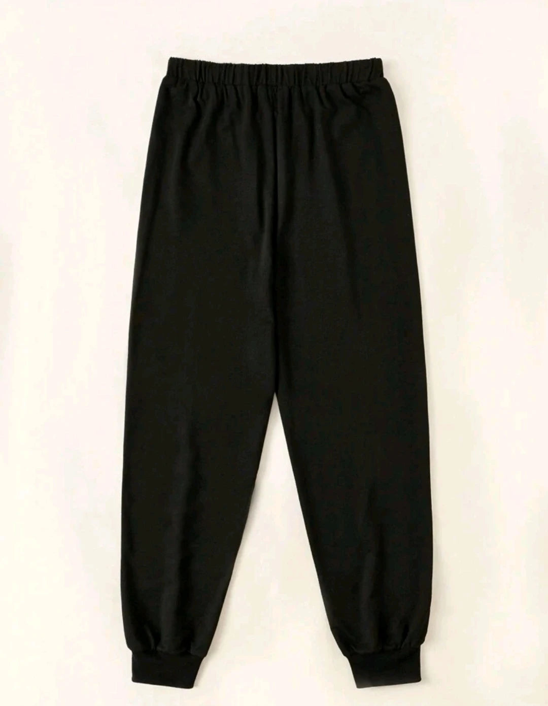 بنطال رياضي نسائي - أسود بنقشة قلوب - مريح وخفيف الوزن - للاستخدام المنزلي