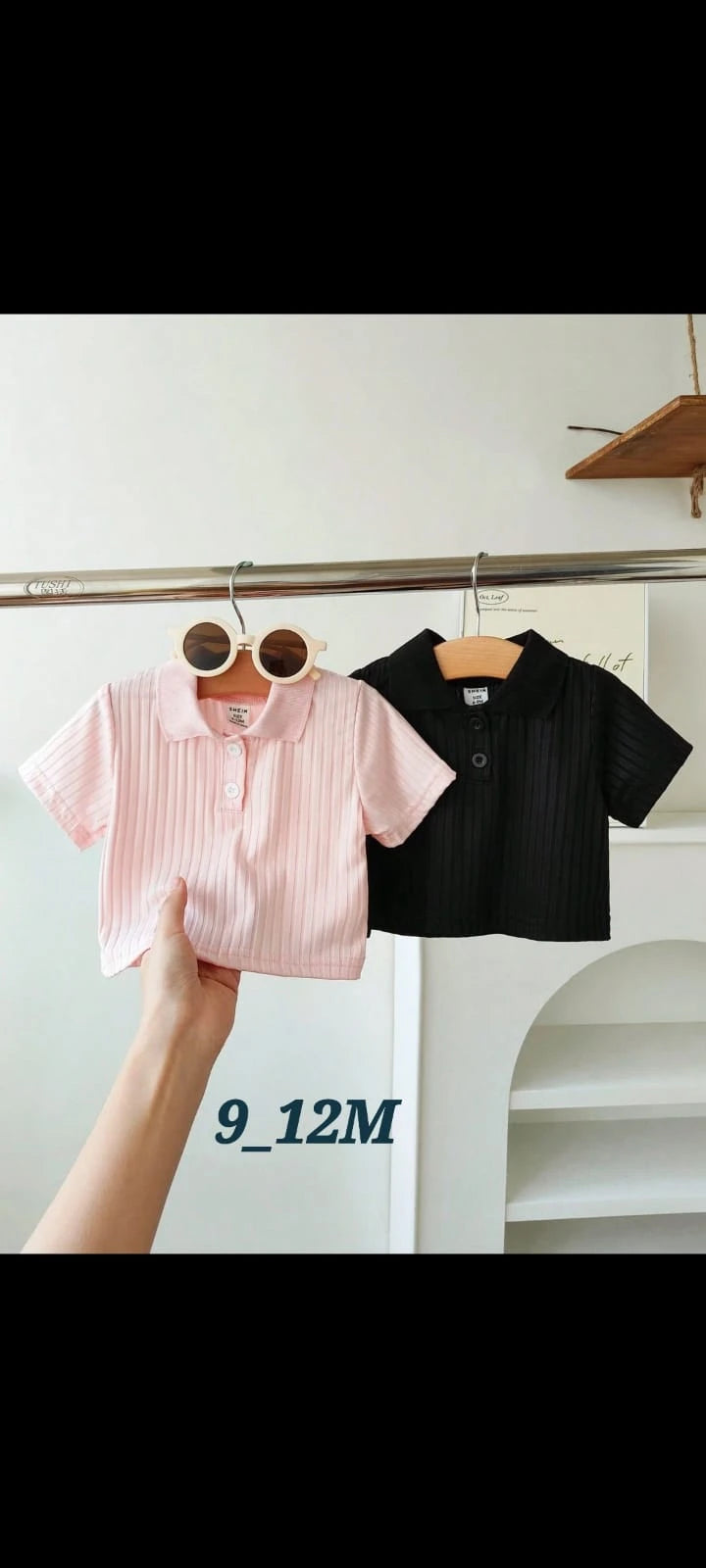 Baby Ribbed Polo T-Shirt – Short Sleeve (9–12M)