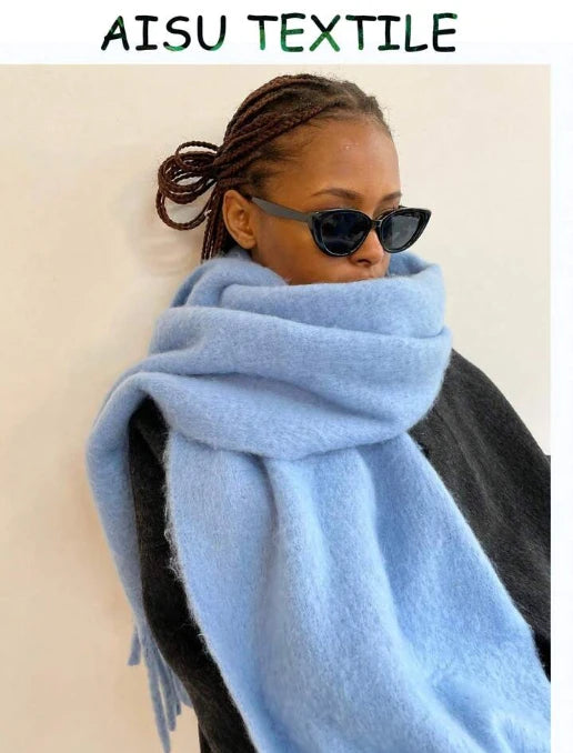 Women’s Long Winter Scarf – Baby Blue