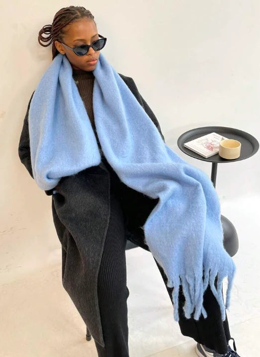 Women’s Long Winter Scarf – Baby Blue