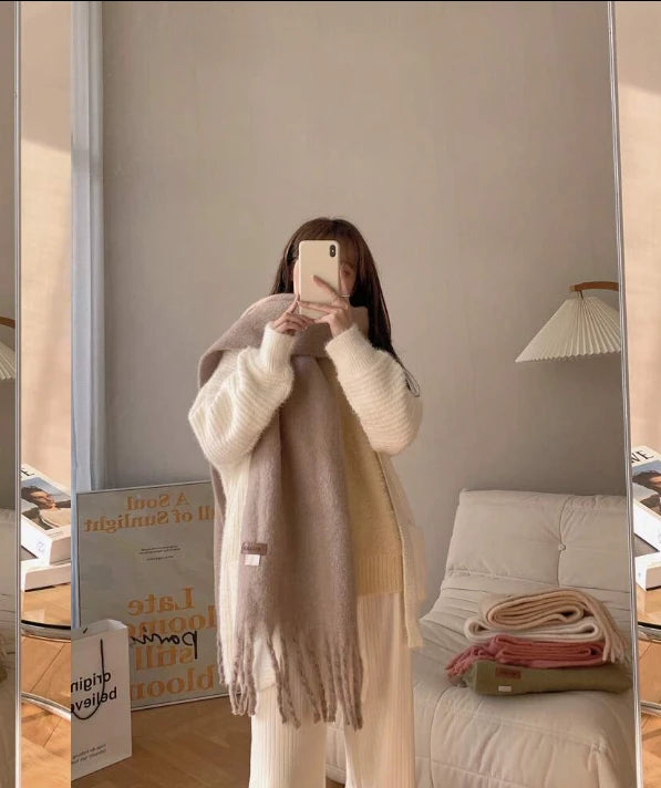 Women’s Long Winter Scarf – Nude Shades