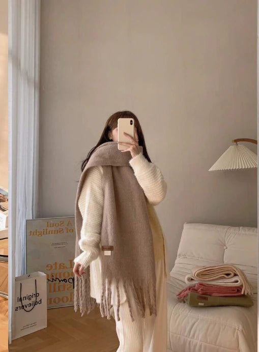 Women’s Long Winter Scarf – Nude Shades