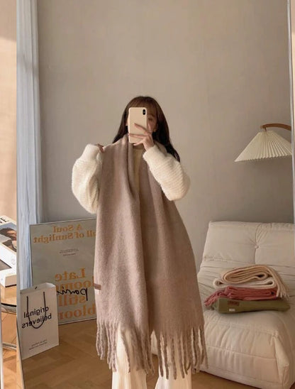 Women’s Long Winter Scarf – Nude Shades