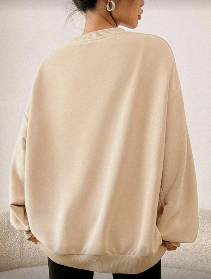 Women Off White Cat Print Sweatshirt – Casual Style