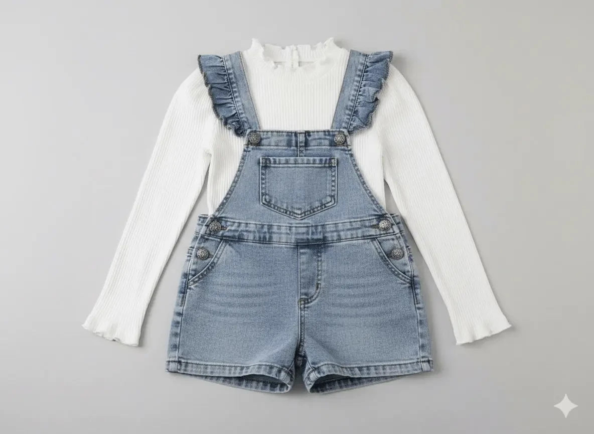 أفرول جينز أنيق وعملي للبنات من شي إن إكسبريس