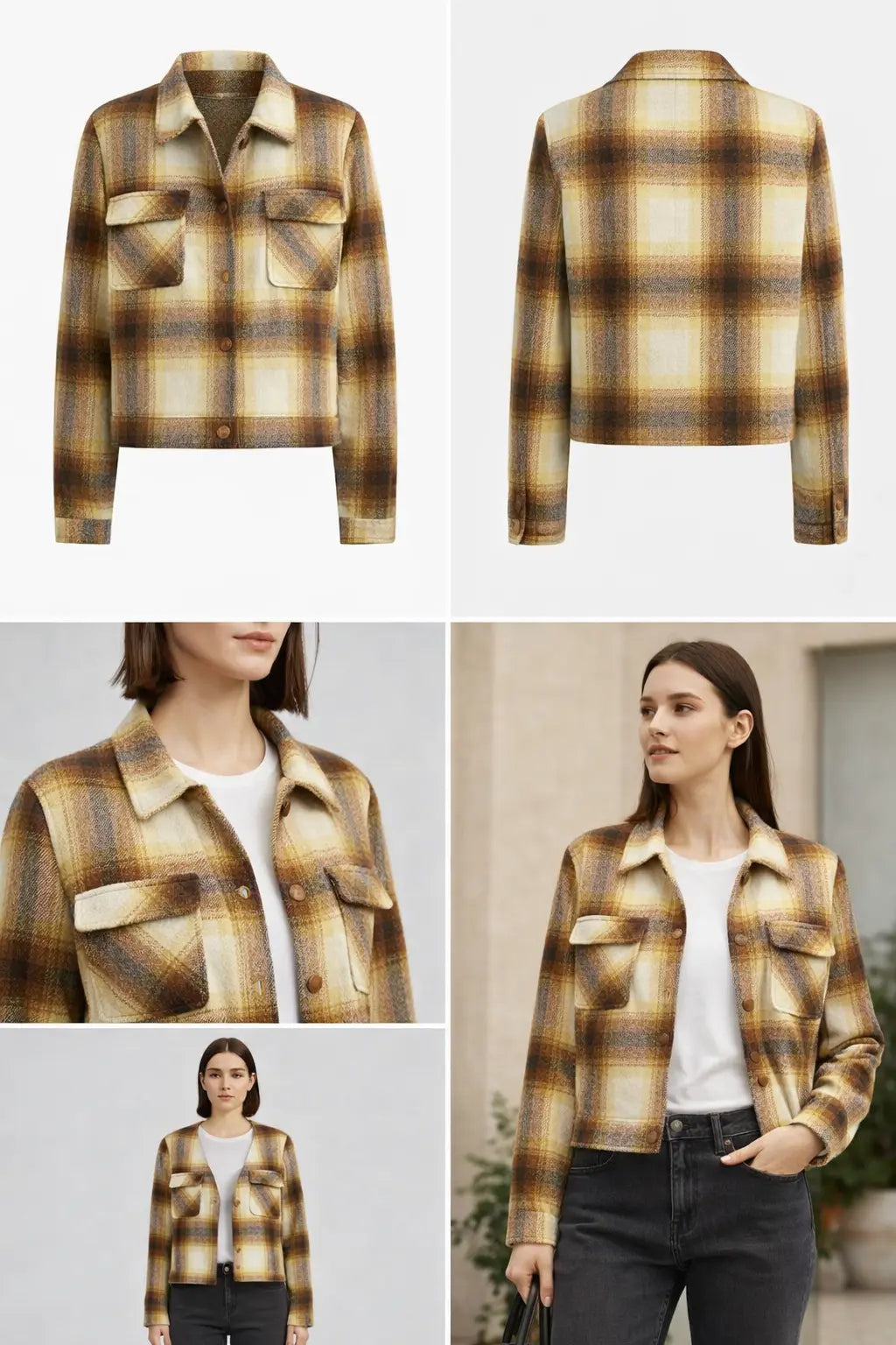 SHEIN Fast Delivery in 5 Days – Women Plaid Short Jacket | Delicado