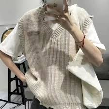 صدرية صيفية محبوكة للنساء بياقة على شكل حرف V - تصميم كاجوال خفيف الوزن