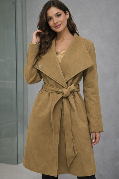 معطف نسائي ملفوف بحزام - توصيل سريع من شي إن خلال 5 أيام | ديليكادو 