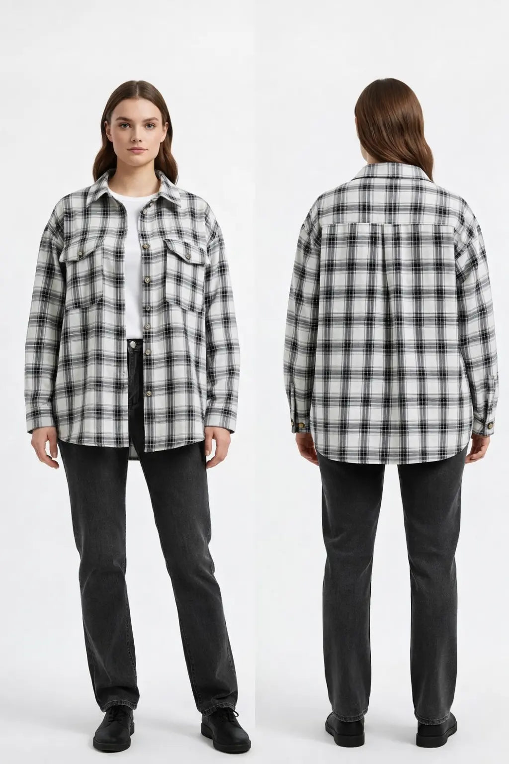 Women’s Plaid Button-Up Shirt – shein-fast-delivery-5-days-delicado