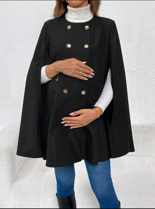 Elegant Wool Cape Coat – Timeless & Sophisticated