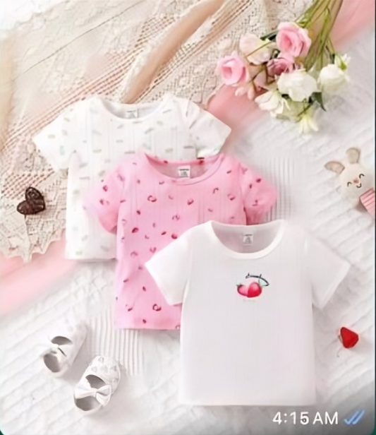 3-Piece Kids' Cotton T-Shirt Set – Soft & Stylish