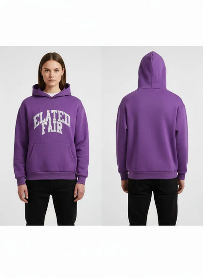 Women’s Purple Hoodie with Front Print – Casual Oversized Style