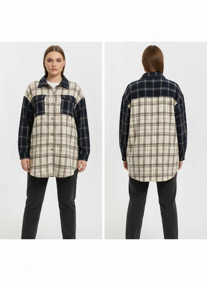 Women’s Plaid Oversized Shirt Jacket – shein-fast-delivery-5-days-delicado
