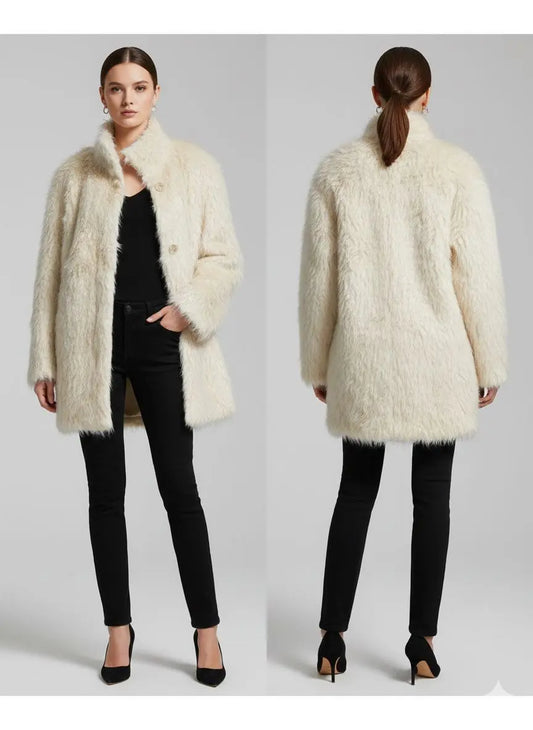 Women’s Faux Fur Winter Coat – Soft Plush Design