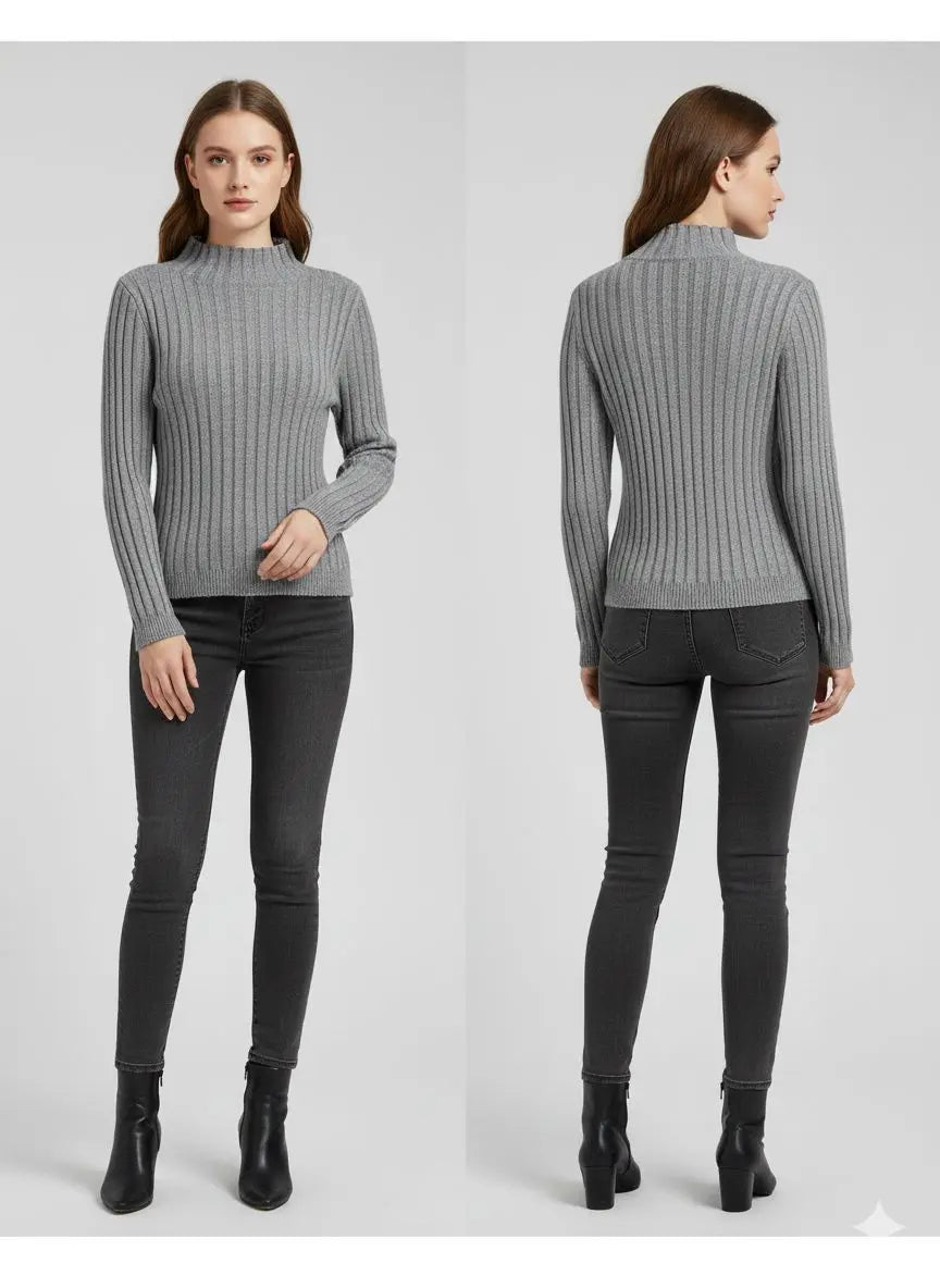 Women’s Ribbed Knit High Neck Sweater