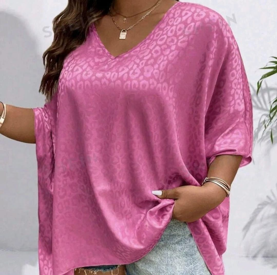 Shein Instant Women Pink Leopard Print Oversized Top – Delicado | Delivery in 5 Days