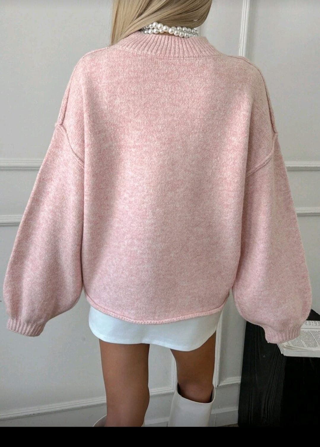 Soft Pink Oversized Knit Sweater for Women – Shein Inspired Cozy Chic Style