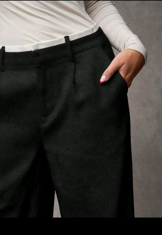 Black Wide Leg Tailored Pants for Women – Shein Inspired Elegant Casual Style