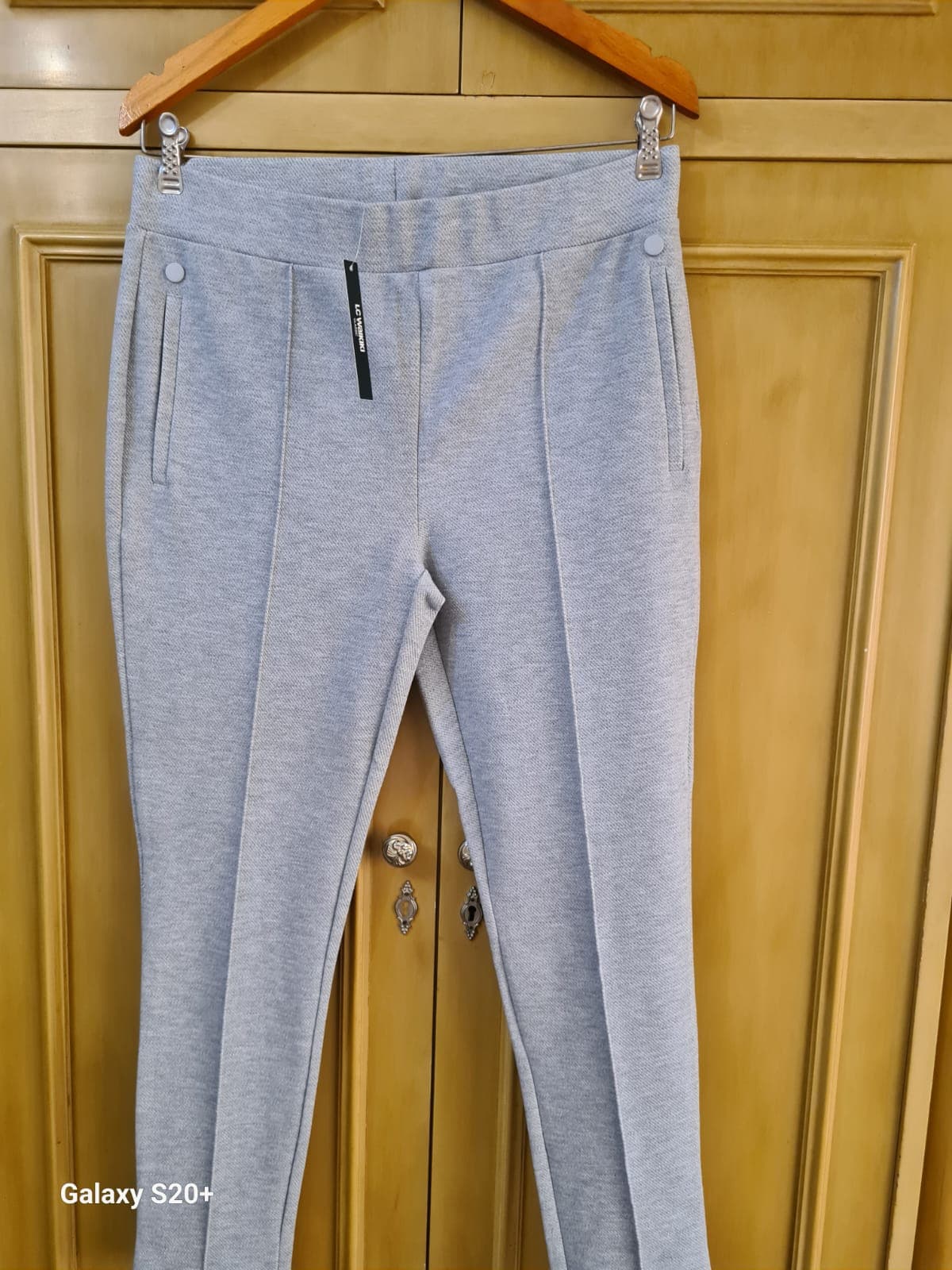 Light Grey High-Waist Tailored Pants for Women