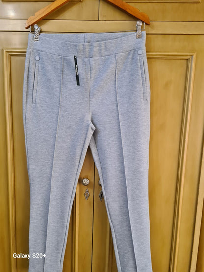 Light Grey High-Waist Tailored Pants for Women