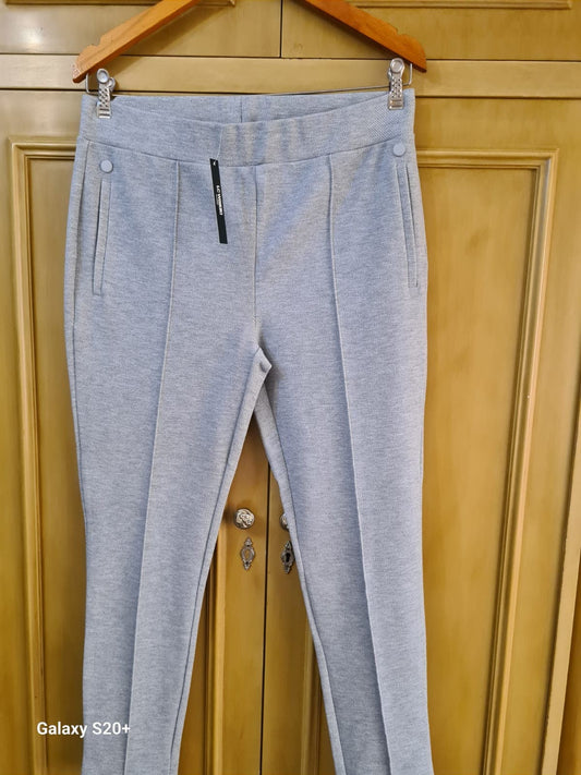 Light Grey High-Waist Tailored Pants for Women