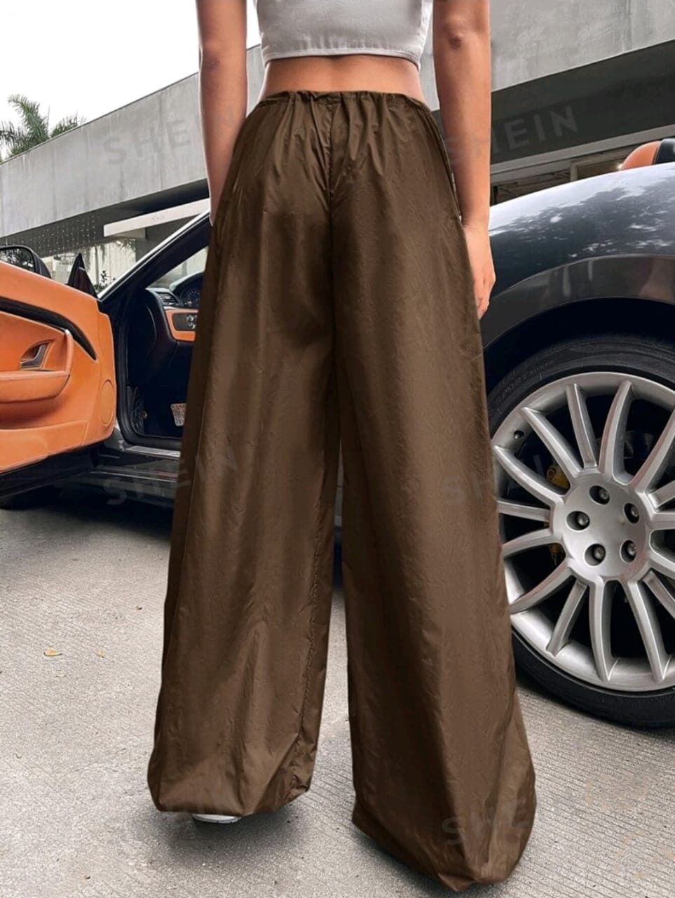 Wide Leg Drawstring Waist Pants