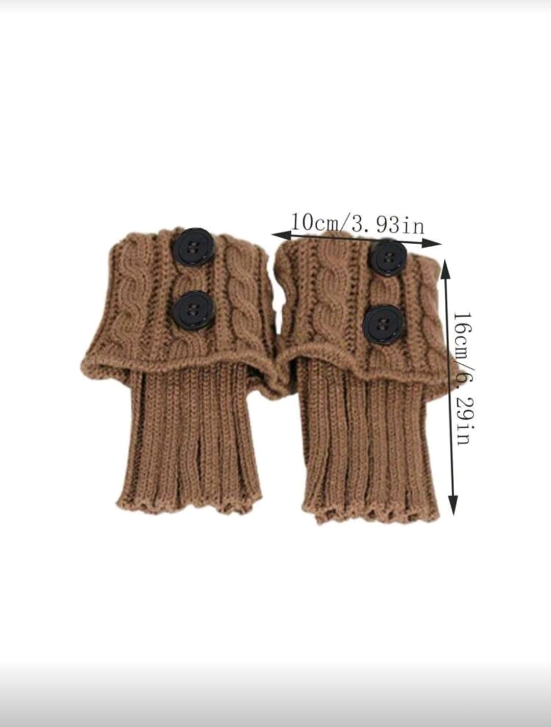 Knitted Fingerless Gloves for Women – Buttoned Winter Arm Warmers