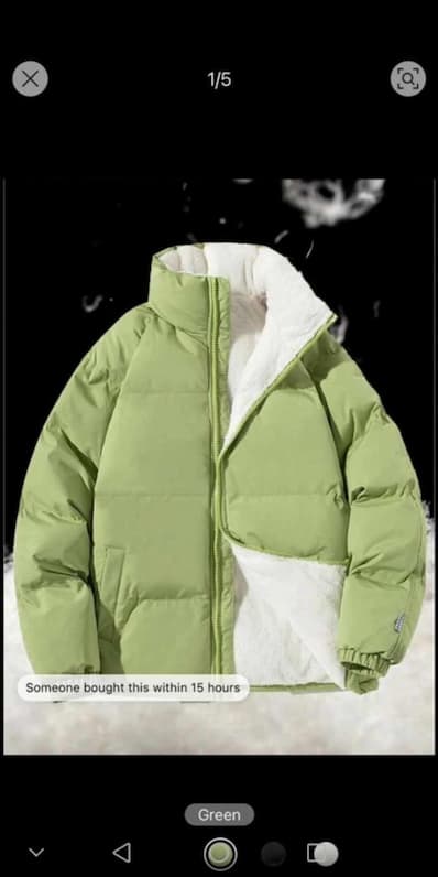 Women’s Winter Puffer Jacket – Green Quilted Warm Coat