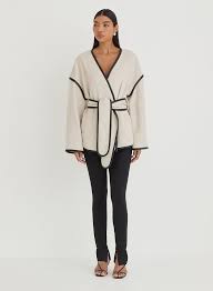 Women’s Contrast Trim Belted Blazer Jacket – Shein Fast Delivery in 5 Days | Delicado