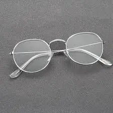 Silver Anti Blue Light Glasses from Shein – Clear Round Frame Reading & Eye Protection Glasses