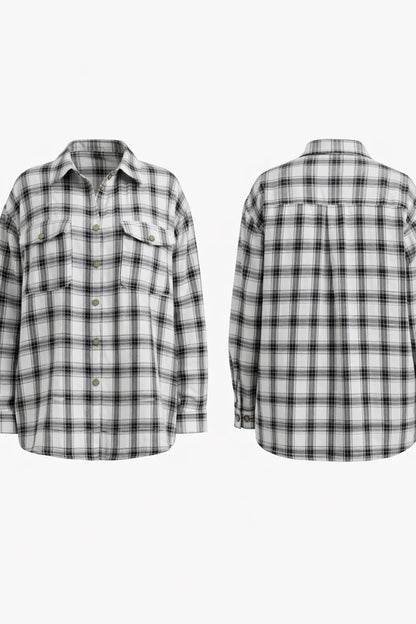 Women’s Plaid Button-Up Shirt – shein-fast-delivery-5-days-delicado