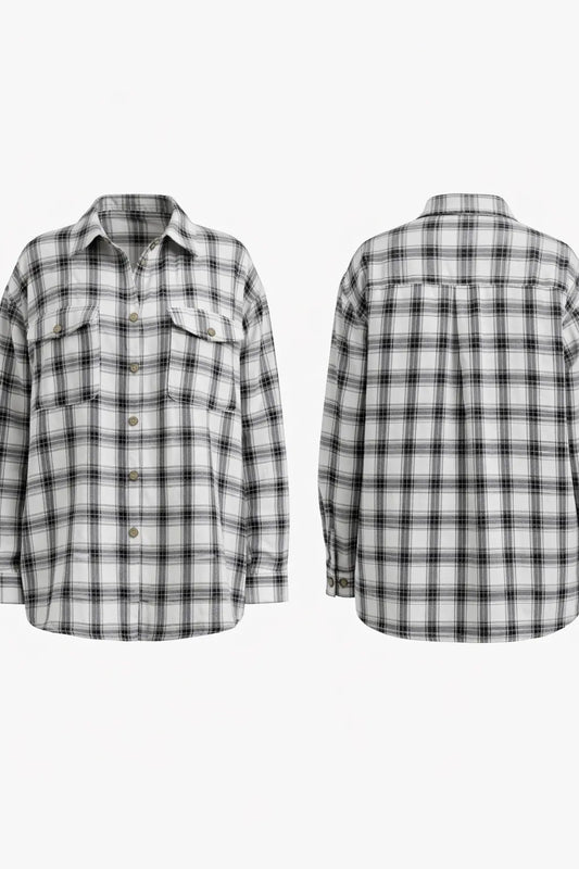Women’s Plaid Button-Up Shirt – shein-fast-delivery-5-days-delicado