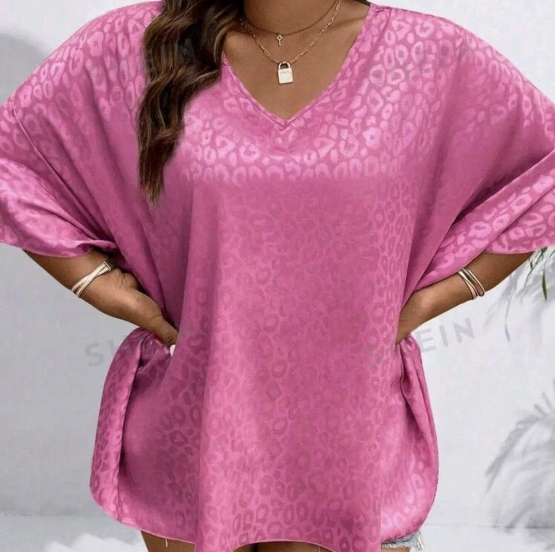 Shein Instant Women Pink Leopard Print Oversized Top – Delicado | Delivery in 5 Days