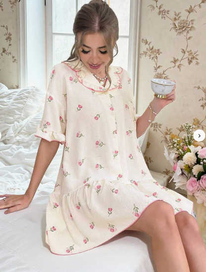 Shein Floral Night Dress – Soft Homewear Dress | Delicado